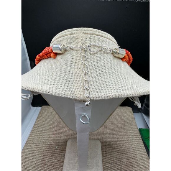 Jay King Desert Rose Trading 925 Sterling Spiny Oyster & Coral Necklace - Picture 2 of 10